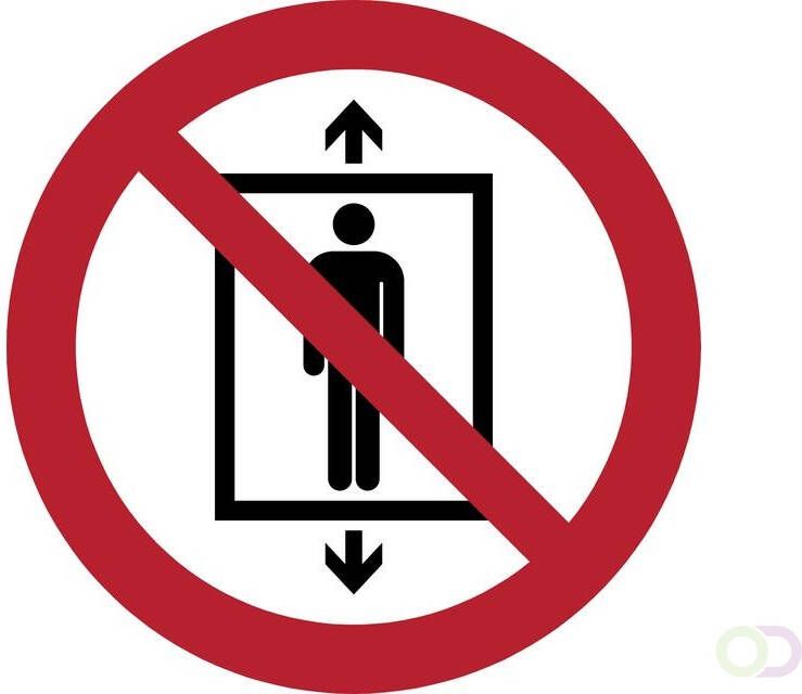Tarifold verbodsbord uit PP verboden lift te gebruiken door personen diameter 20 cm