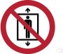 Tarifold verbodsbord uit PP verboden lift te gebruiken door personen diameter 20 cm - Thumbnail 2