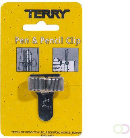 Terry Clip tbv 2 pennen potlood zilverkleurig