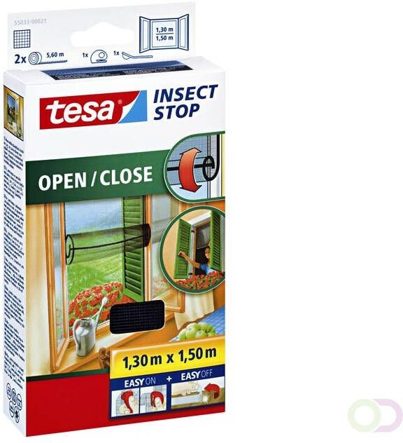 Tesa Insectenhor Â Insect Stop OPEN CLOSE raam 1 3x1 5m zwart