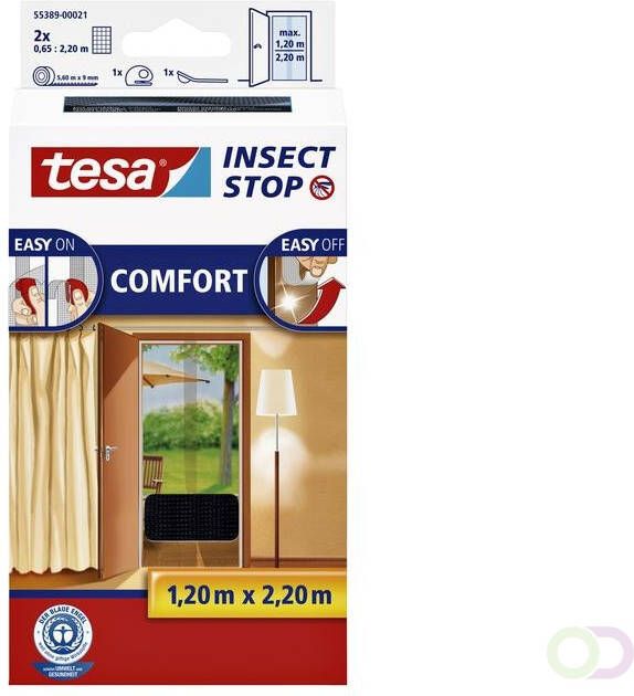 Tesa Insectenhor Â Insect Stop COMFORT deur 2x 0 65x2 50m zwart
