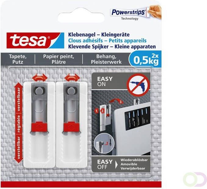 Tesa Klevende spijker voor kleine apparaten op behang en pleiserwerk 500gr