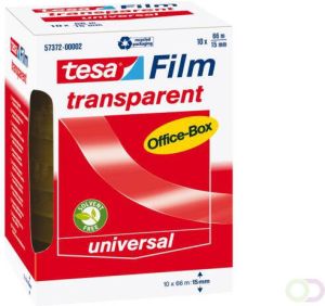 Tesa film transparante tape ft 15 mm x 66 m pak van 10 rolletjes
