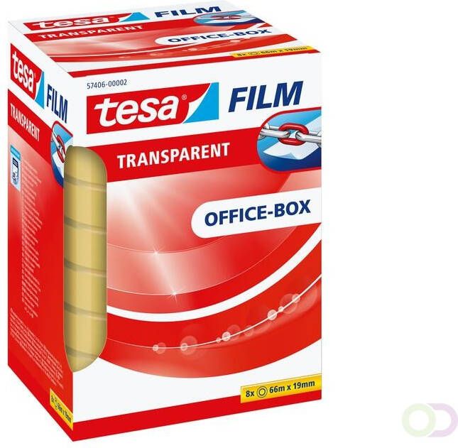 Tesa film transparante tape ft 19 mm x 66 m 8 rolletjes