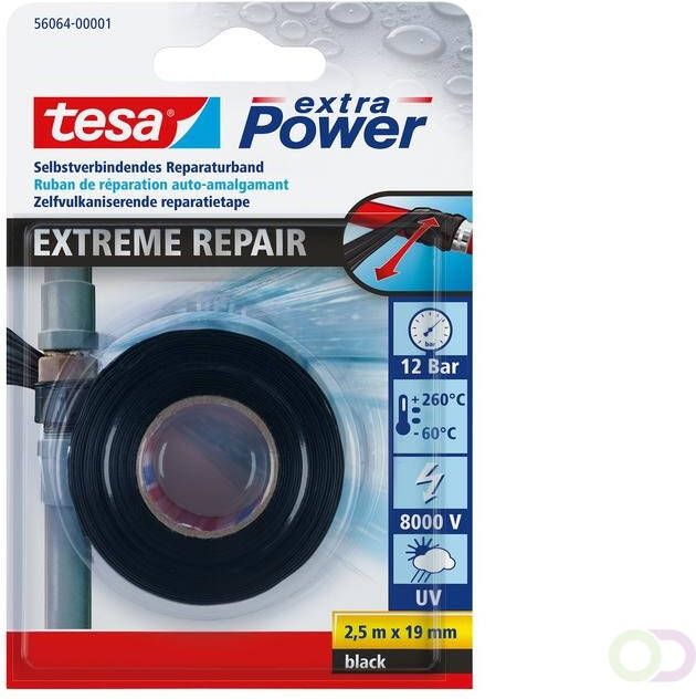 Tesa Reparatietape 56064 19mmx2 5m zwart