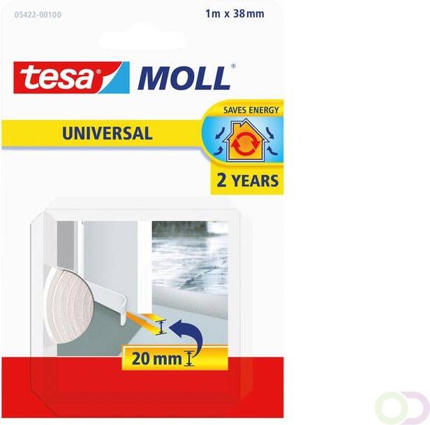 Tesa Tochtstrips mollÂ Universal Zelfklevend tbv deur 1mx38mm wit