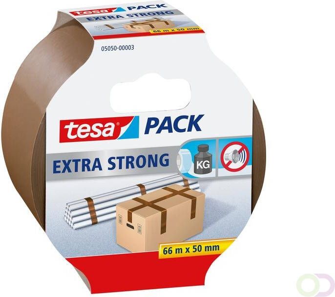 Tesa Verpakkingstape packÂ Extra Strong 66mx50mm bruin