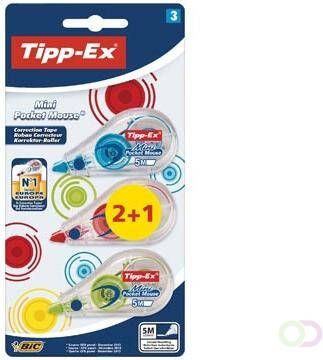 Tipp-ex Tipp Ex correctieroller Mini Pocket Mouse Fashion blister 2 + 1 gratis