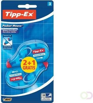 Tipp-ex correctieroller Pocket Mouse blister met 2 + 1 gratis