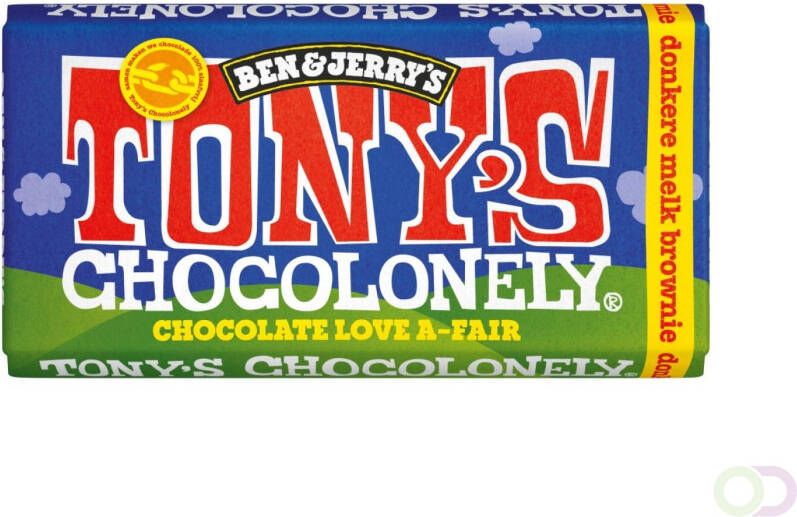 Tony's Chocolonely Chocolade Tonys Chocolonely donkere melk brownie 180 gram 1 stuk