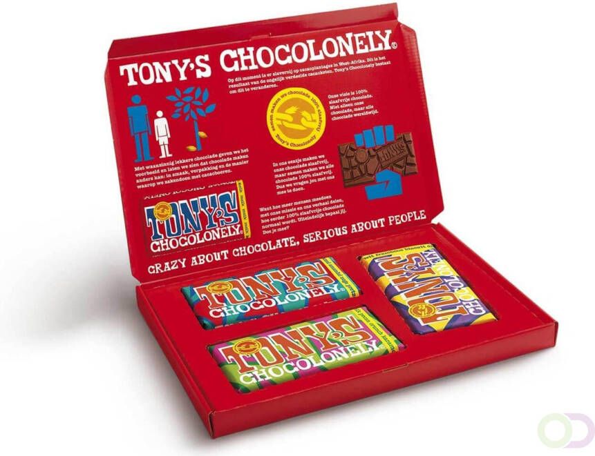 Tony's Chocolonely Chocolade Tonys Chocolonely exclusive kadodoos 3 repen x 180 gram