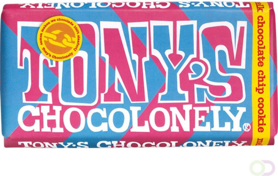 Tony's Chocolonely Chocolade Tonys Chocolonely melk chocolate chip cookie 180 gram 1 stuk