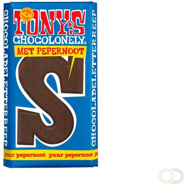 Goedkope Tony's Chocolonely Bestellen Chocoladeletter Tony's Chocolonely puur pepernoot S 180gr