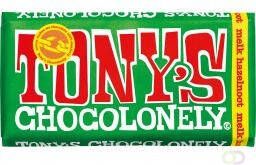 Tony's Chocolonely Chocolade melk hazelnoot reep 180gr