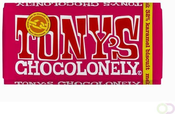 Tony's Chocolonely Tonys Chocolonely Melk karamel biscuit 180gr