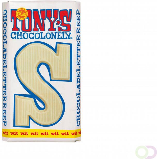 Goedkope Tony's Chocolonely Bestellen Chocoladeletter Tony's Chocolonely wit S 180gr