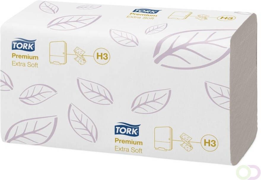 Tork Premium handdoek extra soft 2-laags ZZ-fold systeem H3 wit 200 sheets pak van 15 stuks