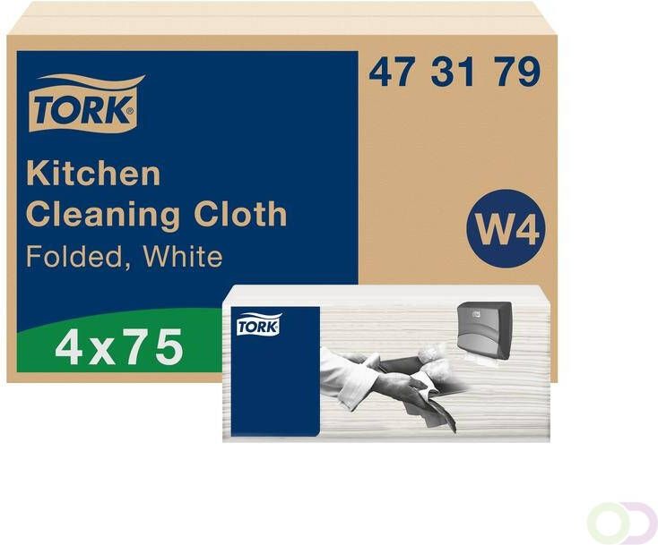 Tork Reinigingsdoek Kitchen Cleaning W4 extra absorberend wit 473179