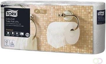 Tork Toiletpapier Extra Soft 3-laags Wit 155 Vel voor systeem T4 pak van 8 rollen