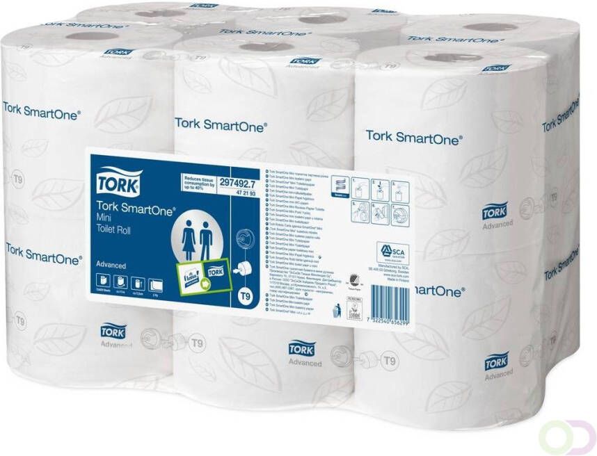 Tork Toiletpapier SmartOne mini wit 2-laags 620 vel