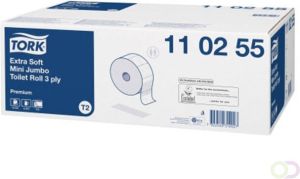 Tork Toiletpapier Mini jumbo T2 premium 3-laags 12x120mtr wit 110255