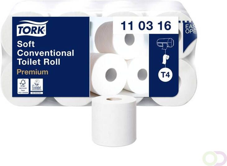 Tork Toiletpapier T4 traditioneel premium 3-laags 250 vel wit 110316