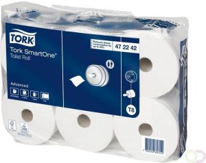 Tork Toiletpapier SmartOneÃ‚Â T8 advanced 2 laags 1150 vel wit 472242
