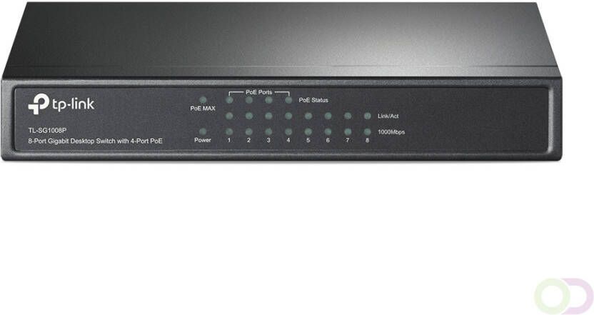 TP-Link TL-SG1008P Managed Gigabit Ethernet (10 100 1000) Power over Ethernet (PoE) Grijs (TL-SG1008P V3)