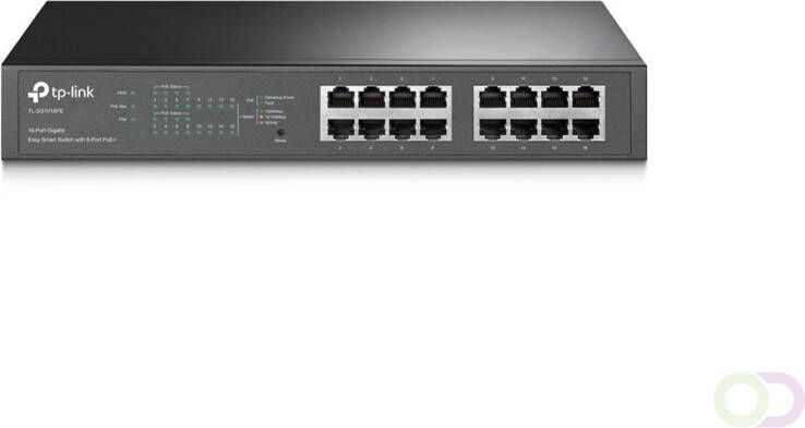 TP-Link TL-SG1016PE Managed Gigabit Ethernet (10 100 1000) Power over Ethernet (PoE) Zwart (TL-SG1016PE V2)