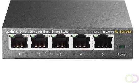 TP-Link TL-SG105E Unmanaged L2 Gigabit Ethernet (10 100 1000) Zwart (TL-SG105E V5)