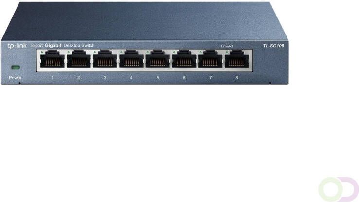 TP-Link TL-SG108 Unmanaged Gigabit Ethernet (10 100 1000) Zwart (TL-SG108 V4)