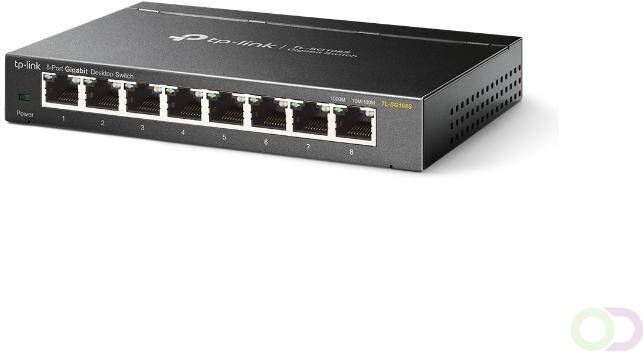 TP-Link TL-SG108S Unmanaged L2 Gigabit Ethernet (10 100 1000) Zwart (TL-SG108S V1)