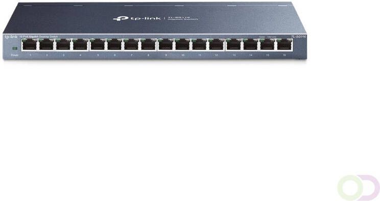 TP-Link TL-SG116 Unmanaged L2 Gigabit Ethernet (10 100 1000) Zwart (TL-SG116 V1)