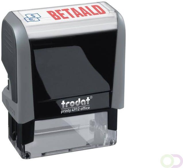 Trodat Tekststempel Printy 4912 betaald blauw rood