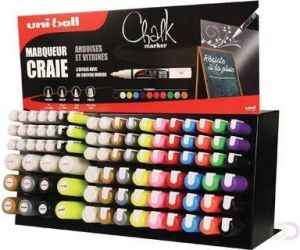 Uni-Ball Uni ball krijtmarker display met 96 stuks in geassorteerde kleuren en punten
