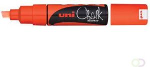 Uni-Ball Krijtmarker Uni ball fluo oranje beitelvormige punt van 8 mm