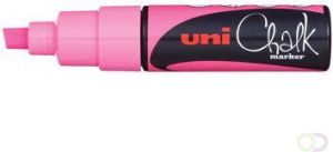 Uni-Ball Krijtmarker Uni ball fluo roze beitelvormige punt van 8 mm