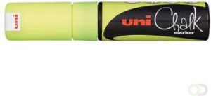 Uni-Ball Krijtmarker Uni ball fluogeel beitelvormige punt van 8 mm