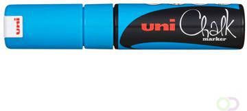 Uni-Ball Krijtmarker lichtblauw beitelvormige punt van 8 mm