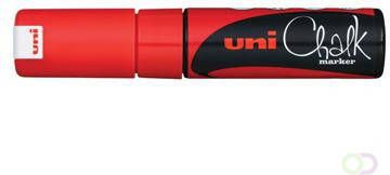 Uni-Ball Krijtmarker rood beitelvormige punt van 8 mm