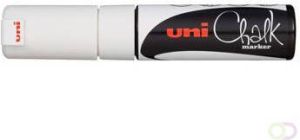 Uni-Ball Krijtmarker wit beitelvormige punt van 8 mm