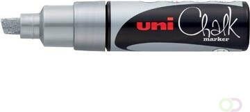 Uni-Ball krijtmarker zilver beitelvormige punt 8 mm