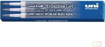 Uni-Ball vulling voor gelroller Erasable Gel etui met 3 vullingen blauw