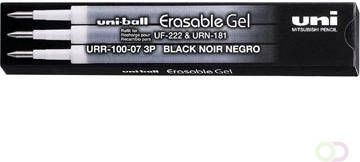 Uni-Ball vulling voor gelroller Erasable Gel etui met 3 vullingen zwart