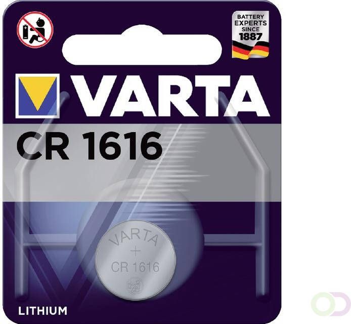 Varta Batterij knoopcel CR1616 lithium blister Ã  1stuk