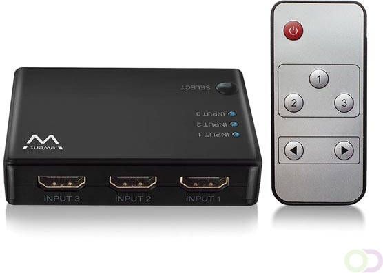 Velleman EWENT 4K HDMI SWITCH 3-POORTS WEERGAVE 3 HDMI-BRONNEN OP 1 MONITOR