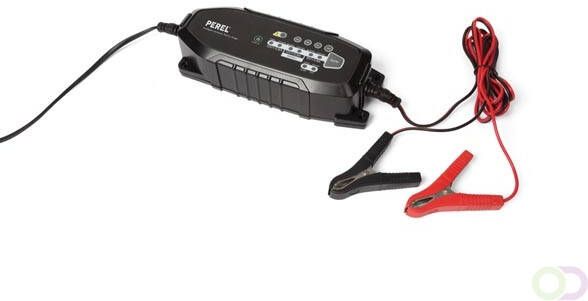 Velleman Acculader druppellader 6 V 12 V loodzuur- en 12 V LiFePO4-accu's IP65 met ledstatusweergave 8 stappen instelbare laadmodi