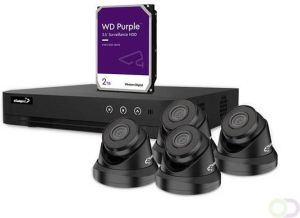 Velleman IP-VIDEOBEWAKINGSSET 4-KANAALS NVR-RECORDER 4 x IP DOME-CAMERA 2 TB HD KABELS