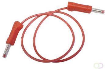 IEC1010 4mm INSTEEKBARE BANAANPLUG SILICONENKABEL 50cm ROOD