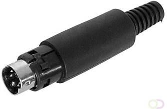 Velleman MANNELIJKE 4P MINI-DIN PLUG ZWART